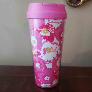 Lilly Pulitzer Tumbler Pink White Yellow Green 16 oz Floral NEW